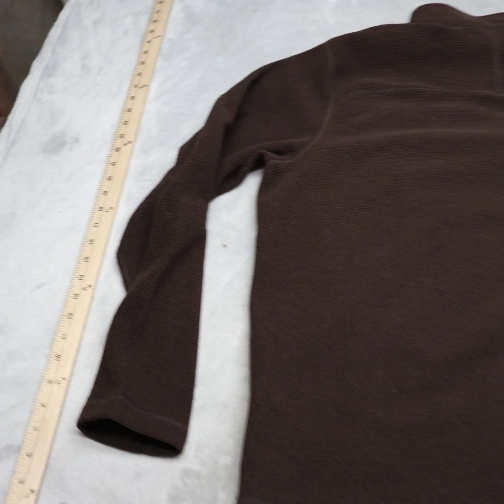 North Face Sweatshirt Mens XL Brown Fleece Textured Cap Rock 1/4 Zip Pullover